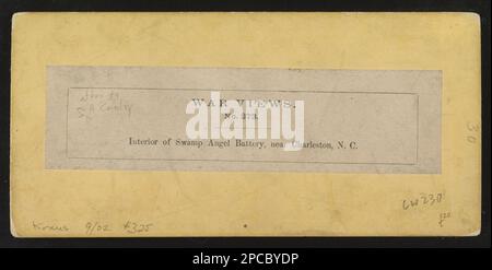 Interno della batteria di angelo di palude, vicino Charleston, N.C. (cioè Carolina del Sud). The Robin G. Stanford Collection, digitalizzato 2015 finanziamenti dal Center for Civil War Photography. Stati Uniti, Storia, Guerra civile, 1861-1865, Carolina del Sud, Porto di Charleston Foto Stock