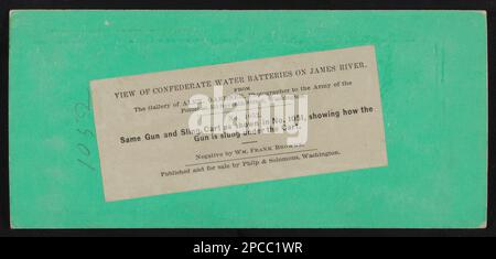 Stessa pistola e carrello imbracatura come mostrato nel n. 1051, mostrando come la pistola è slung sotto il carrello , Sling cart utilizzato per rimuovere l'artiglieria catturata - Fort Darling, Drewry's Bluff, James River, Virginia, aprile 1865 titolo alternativo. Civil War Photograph Collection , originale negativo può essere disponibile: LC-B815-1155. Confische, Virginia, 1860-1870, cannoni, Virginia, 1860-1870, Carts & Wagons, Virginia, 1860-1870, Stati Uniti, Storia, Guerra civile, 1861-1865, Attrezzature e forniture, confederato. Foto Stock