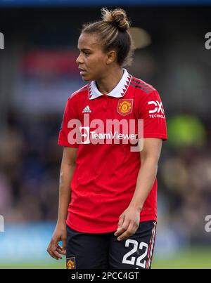 Nikita Parris del Manchester United durante il Barclays Women's Super League match a Kingsmeadow, Londra. Data immagine: Domenica 12 marzo 2023. Foto Stock