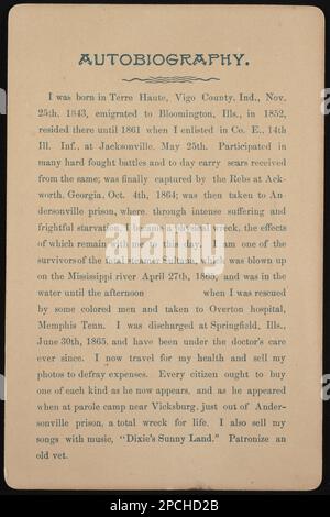 Eppenus, veterano della guerra civile, Washington McIntosh. Liljenquist Family Collection of Civil War Photographs , esposta: 'The Art of the American Guitar' al Virginia Museum of fine Arts, 200 N. Arthur Ashe Boulevard, Richmond, Virginia 23220, 9 ottobre 2022-gennaio 29, 2023, pp/liljvet. McIntosh, Eppenus Washington, 1843-1927, Stati Uniti, Army, Illinois Fantry Regiment, 14th (1861-1865), People, Veterans, Union, 1870-1910, chitarra, 1870-1910, Bugles, 1870-1910, Backdrops, 1870-1910, Stati Uniti, Storia, Guerra civile, 1861-1865, Veterans, Union. Foto Stock