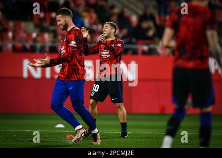 Gerona, Spagna. 13th Mar, 2023. Correa (Atletico de Madrid) durante un incontro la Liga Santander tra Girona FC e Atletico de Madrid all'Estadio Municipal de Montilivi, a Girona, Spagna, il 13 marzo 2023. (Foto/Felipe Mondino) Credit: Agenzia indipendente per la fotografia/Alamy Live News Foto Stock