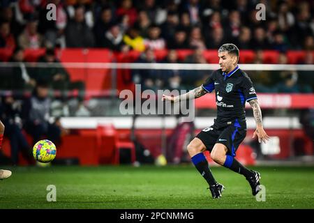 Gerona, Spagna. 13th Mar, 2023. Correa (Atletico de Madrid) durante un incontro la Liga Santander tra Girona FC e Atletico de Madrid all'Estadio Municipal de Montilivi, a Girona, Spagna, il 13 marzo 2023. (Foto/Felipe Mondino) Credit: Agenzia indipendente per la fotografia/Alamy Live News Foto Stock