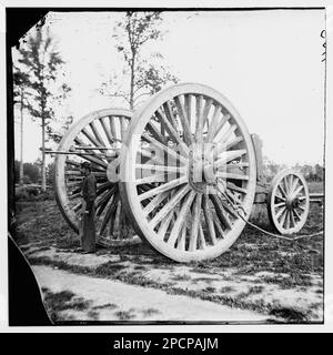 Drewry's Bluff, Virginia (nelle vicinanze). Carrello di imbracatura utilizzato per rimuovere l'artiglieria catturata. Fotografie della guerra civile, 1861-1865 . Grant, Ulysses S, (Ulysses Simpson), 1822-1885, Stati Uniti, Storia, Guerra civile, 1861-1865. Foto Stock