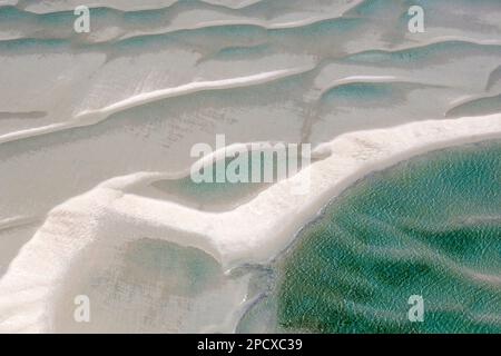 Modelli di sabbia marina, Bazaruto, Mozambico, Africa Foto Stock