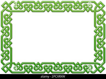 Bordo lineare realizzato con nodi celtici per l'uso nei progetti per il giorno di San Patrizio. Foto Stock