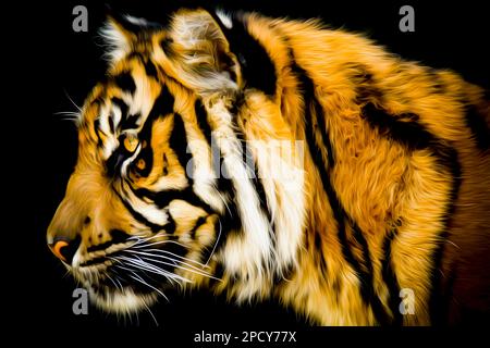 Ritratto della tigre di Sumatra (in cattività) Foto Stock