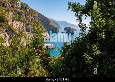 Hotel la Conca del sogno Costa Nerano, massa Lubrense, Italia piccolo villaggio di pescatori sulla Costiera Amalfitana. Di fronte all'isola di Capri Foto Stock