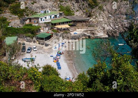 Hotel la Conca del sogno Costa Nerano, massa Lubrense, Italia piccolo villaggio di pescatori sulla Costiera Amalfitana. Di fronte all'isola di Capri Foto Stock