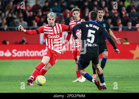 Valery Fernandez di Girona durante il campionato spagnolo la Liga partita di calcio tra Girona FC e Atletico de Madrid il 13 marzo 2023 allo stadio Montilivi di Girona, Spagna - Photo: Irina R Hipolito/DPPI/LiveMedia Foto Stock