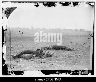 Antietam, Maryland. Soldati confederati caduti vicino al ponte Burnside. Fotografie della guerra civile, 1861-1865 . Stati Uniti, Storia, Guerra civile, 1861-1865. Foto Stock