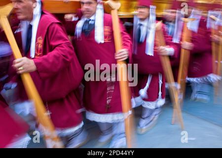 Lunedì di Pasqua processione (Cofradia del Santísimo Cristo del Perdón).La Settimana Santa. Murcia. Spagna Foto Stock