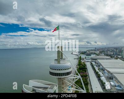 La Torre Vasco da Gama. Oggetto turistico a Lisbona, Portogallo Foto Stock