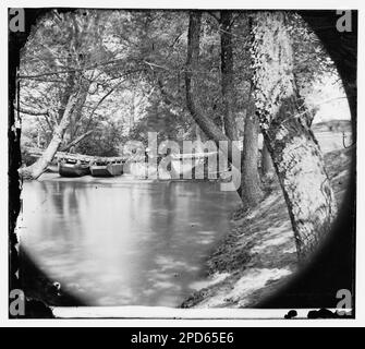 Taylor's Bridge, Virginia. Ponte sul pontone che attraversa il fiume North Anna sotto il ponte di Taylor. Fotografie della guerra civile, 1861-1865 . Stati Uniti, Storia, Guerra civile, 1861-1865. Foto Stock