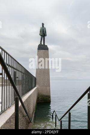 La Statua di Roger Casement (attivista internazionale per i diritti umani), Dun Laoghaire, Irlanda Foto Stock