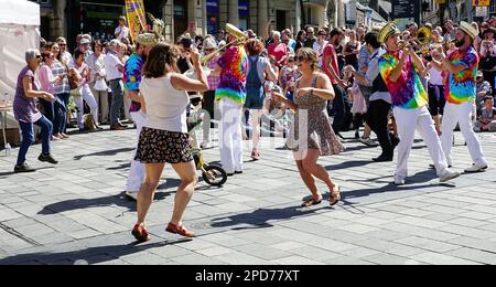 Strade di Ottone Durham Foto Stock