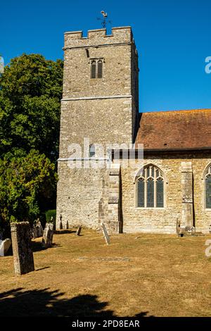 All Saints Church, Church Green, Upper Street, Hollingbourne, Kent, Inghilterra Foto Stock
