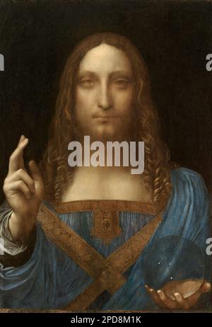Leonardo da Vinci. Il Salvatore del mondo (Salvator Mundi) Foto Stock