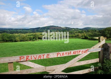 Private Field, moretonhampstead, devon, Regno Unito Foto Stock