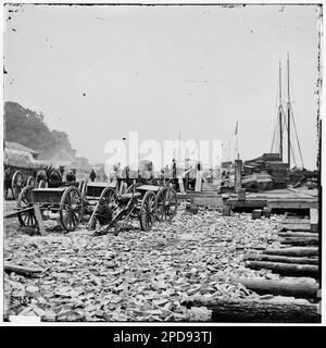 City Point, Virginia. Cassoni, cannoni e carri dell'esercito, ecc. Fotografie della guerra civile, 1861-1865 . Stati Uniti, Storia, Guerra civile, 1861-1865. Foto Stock