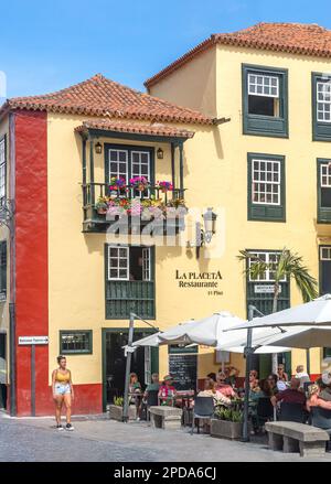 Ristorante la Placeta, Placeta de Borrero, Santa Cruz de la Palma, la Palma, Isole Canarie, Regno di Spagna Foto Stock