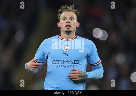 Manchester, Regno Unito. 14th Mar, 2023. Kalvin Phillips #4 di Manchester Cityduring il round UEFA Champions League 16 Manchester City vs RB Lipsia all'Etihad Stadium, Manchester, Regno Unito, 14th marzo 2023 (Photo by Mark Cosgrove/News Images) Credit: News Images LTD/Alamy Live News Foto Stock
