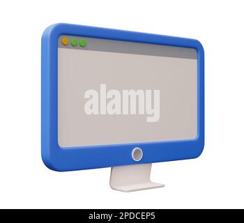 icona schermata vuota del computer 3d. 3d rappresentazione grafica dell'icona cartoon minimale. Foto Stock