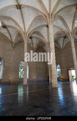 Interno della Lonja de Palma de Mallorca, Spagna Foto Stock