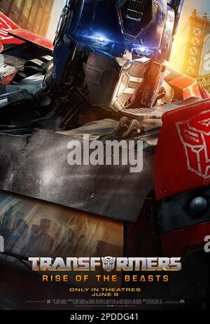 DATA DI USCITA: 9 giugno 2023 TITOLO: Transformers: Rise of the Beasts. CASA DI PRODUZIONE: Paramount Pictures. DIRETTORE: Steven Caple Jr.. GRAFICO: Grafico sconosciuto. Si basa sullo spinoff "Transformers" "Beast Wars", che presenta robot che si trasformano in animali robotici. PROTAGONISTA: Optimus prime. (Credit Image: © Paramount Pictures/Entertainment Pictures/ZUMAPRESS.com) SOLO PER USO EDITORIALE! Non per USO commerciale! Foto Stock