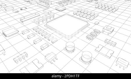 Circuito stampato elettrico, chip vari Foto Stock