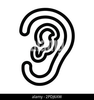 Icona otologia vettore linea spessa per uso personale e commerciale. Foto Stock