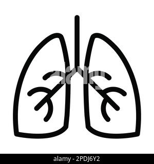 Icona linea spessa vettore Pulmonologia per uso personale e commerciale. Foto Stock