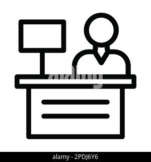 Icona linea spessa vettore di ricezione per uso personale e commerciale. Foto Stock