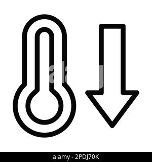 Termometro icona a linea spessa Vector per uso personale e commerciale. Foto Stock