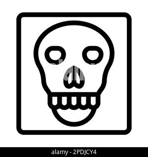 Icona linea spessa del vettore radiologico del cranio per uso personale e commerciale. Foto Stock