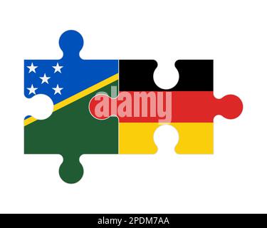 Puzzle connesso di bandiere delle Isole Salomone e Germania, vettore Illustrazione Vettoriale