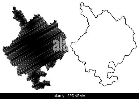 Huntingdonshire Distretto non metropolitano (Regno Unito di Gran Bretagna e Irlanda del Nord, contea cerimoniale Cambridgeshire o Cambs, Inghilterra) m Illustrazione Vettoriale