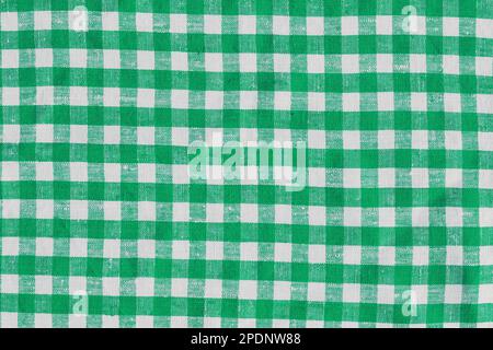 Vecchio retro Natural Classic Design in lino tela tela di lino Tovaglia. Sfondo astratto, colore Bianco Verde. Old retro Natural Classic Design Linen Plaid Foto Stock