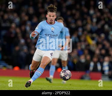 Manchester, Regno Unito. 14th Mar, 2023. Kalvin Phillips di Manchester City durante la partita della UEFA Champions League all'Etihad Stadium, Manchester. Il credito per le immagini dovrebbe essere: Andrew Yates/Sportimage Credit: Sportimage/Alamy Live News Foto Stock