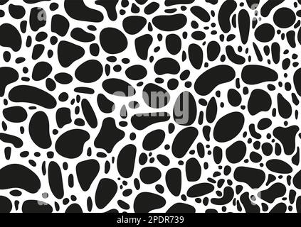 Motivo dalmata senza cuciture o stampa animale con macchie di pelle. Illustrazione Vettoriale