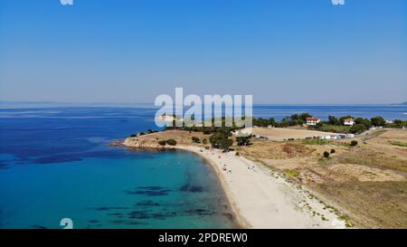 Vista dalla spiaggia, Nikiti - Grecia Foto Stock