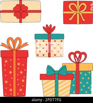Set di diverse confezioni regalo illustrazione vettoriale Illustrazione Vettoriale