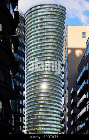 Arena Tower, progettata da Skidmore, Owings & Merrill, 2017; Baltimore Wharf, Londra, Regno Unito Foto Stock