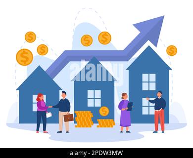 Gli affari immobiliari fra agente e cliente scuotono le mani Illustrazione Vettoriale