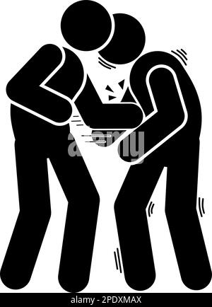 icona le persone stanno combattendo. rapina. battendo. brawl. Illustrazione Vettoriale