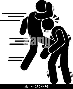 icona le persone stanno combattendo. rapina. battendo. brawl. Illustrazione Vettoriale