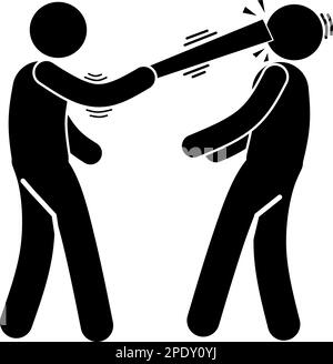 icona le persone stanno combattendo. rapina. battendo. brawl. Illustrazione Vettoriale