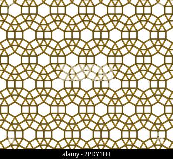 Senza cuciture Pattern Gold colori Arabo stile rete ornamento decorativo Illustrazione Vettoriale