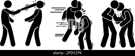 icona le persone stanno combattendo. rapina. battendo. brawl. Illustrazione Vettoriale