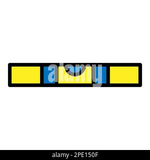 Icona della linea del livello dell'edificio isolata su sfondo bianco. Icona sottile nera piatta sullo stile moderno. Simbolo lineare e tratto modificabile. Semplice e semplice Illustrazione Vettoriale