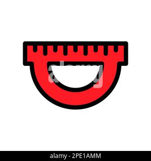 Icona della linea del righello isolata su sfondo bianco. Icona sottile nera piatta sullo stile moderno. Simbolo lineare e tratto modificabile. Semplice e perfetto per i pixel Illustrazione Vettoriale